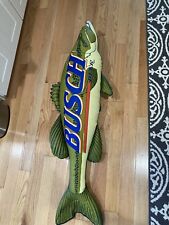 Vintage Busch Beer Inflatable Large Mouth Bass Fish Advertising Bar Huge picture