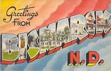 Greetings from Bismarck, North Dakota., Linen, Dated 1943 picture