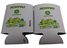 Koozie John Deere Tractor Green Farm Koenig Can Drink Holder USA Set of 2 picture