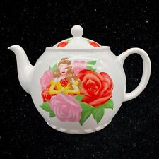 Disney Parks Beauty and The Beast Princess Belle Roses Floral Teapot 6”T 9”W picture
