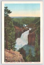 National & State Parks~Air View Upper Fall Yellowstone Park~Vintage Postcard picture