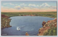 Postcard New Mexico Roswell Lea Lake State Park Boat On Water Unposted Linen Era picture