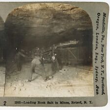 Retsof Rock Salt Mine Stereoview c1915 New York Mining Machine Equipment B1901 picture