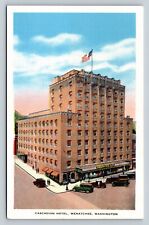 Wenatchee Washington Cascadian Hotel, Classic Cars VINTAGE Postcard picture
