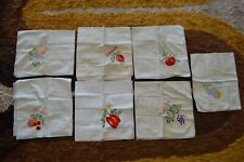7 Vintage Spanish Embroidery Dish Towels Days of the Week Collectible Kitchen picture
