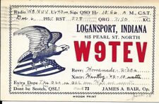 QSL  1935 Logansport Indiana   radio card picture