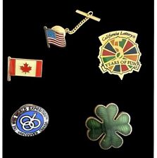 Lot of 5 Vintage Enamel Lapel Hat Travel Pins International Multicolor picture