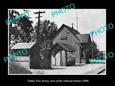 OLD LARGE HISTORIC PHOTO OF NUTLEY NEW JERSEY THE RAILROAD DEPOT STATION c1900 picture