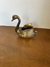Vintage Brass Swan Goose Planter. picture