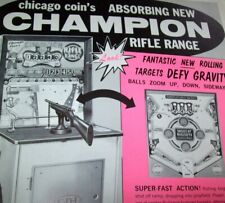 Champion Rifle Gun Range FLYER Original NOS Chicago Coin 1962 Pinball Game Art picture