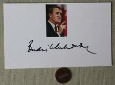 1984-93 Canadian Prime Minister Brian Mulroney hand signed autograph photocard-- picture