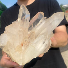 3.6lb Large Natural Clear White Quartz Crystal Cluster Rough Healing Specimen picture