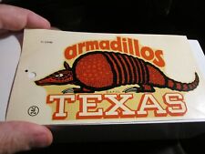 2 VINTAGE ARMADILLOS TEXAS BUMPER STICKER AND DECAL UNUSED BBA-42 picture