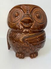 Vintage McCoy Pottery Owl Ceramic Cookie Jar #204 Brown 1960’s RARE / No Lid picture