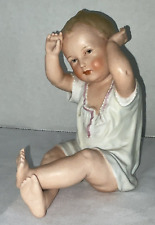 Antique Heubach GERMAN Bisque PIANO BABY Figurine Figure picture