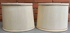 Set Vintage 1960s Matching Beige Gold Cloth Textile Shades Mid Century Lighting picture