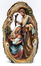 Vtg Holy Family Joseph Mary Baby Jesus Ceramic Nativity Scene Wall Art Roman Inc picture