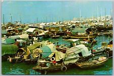 HONG KONG China 1970s Continental Size Postcard Typhoon Shelter Causeway Bay Boa picture