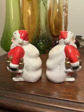 Vintage National Potteries Inq. Santa Claus Salt & Pepper Shakers Made in Japan picture