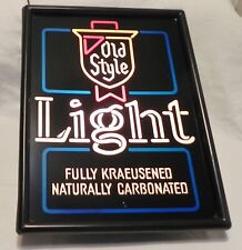 Vintage Old Style Light Beer Lighted Bar Sign Fully 15 by 11 inches 1984 picture