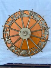 Vintage 1960s 1970s mid century Zodiac Light Groovy 16” Semi Flush Ceiling Amber picture