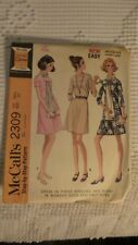 1970 Vintage McCall's Sewing Pattern #2309 Dress, 3 Versions & Scarf Sz 14-1/2 picture