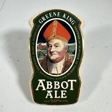 Greene King Abbot Ale Ceramic Pump Plaque Clip Sign Pub Display Mancave USA Sell picture