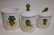 Vintage 1979 Sears Roebuck NEIL The FROG 3 Piece Kitchen Canister Set Japan picture