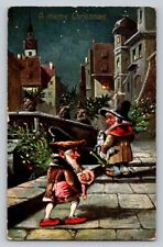 c1905 Elves Carrying Toys  Street Scene Germany Christmas P31 picture