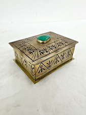 J. Alexander German Silver Small Stamped Box w/ Turquoise Stone picture