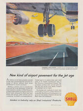 1959 United Airlines / Shell Oil - Airport Jet Age Airplane Takeoff - Print Ad picture