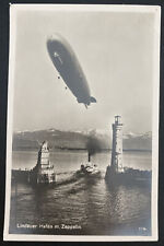 Mint Germany Real Picture Postcard Graf Zeppelin LZ 127 At Lindau harbour picture