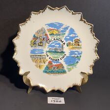 Vtg Oklahoma The Sooner State Ceramic Souvenir 8” Plate picture