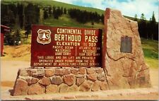 Berthoud Pass Colorado CO Sign Summit Postcard VTG UNP Mirro Vintage Unused picture