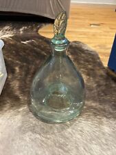 rare antique large handmade green glass fly wasp bee catcher jar w/ leaf lid picture
