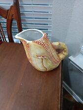 Vintage Majolica Corn In Husk Pitcher, Handmade & Hand Painted in Italy 5589 MCM picture
