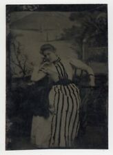 Female Prostitute Tintype Photo 1860 Antique Brothel Sex Worker Civil War Period picture