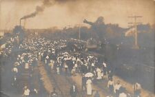 Ft Wayne Indiana~Throngs Turn Out to See 1911 Wreckage of Penn RR Train~RPPC  picture