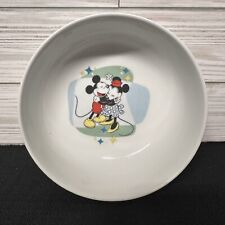 Disney Gibson Mickey and Minnie Cereal Soup Bowl Gold & Teal EPC picture