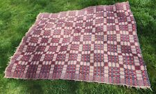 Antique 1840 Vintage Loom Woven  Overshot Coverlet  ~ 64 X 84 picture