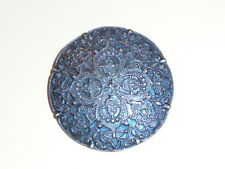 Gorgeous Large Blue Floral Antique Repro Metal Shank Button 1-9/16