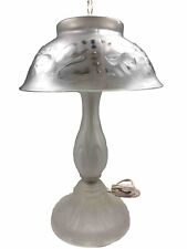 Gilbert Frosted Glass Lamp Art Nouveau Design  Lotus Flowers On Shade 19” Tall picture