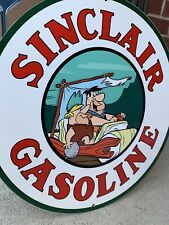 Vintage Style Sinclair Car Flintstones Gasoline Pump Oil Gas Metal Quality Sign picture