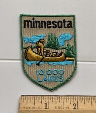 Minnesota Land of 10,000 Lakes Canoe Canoeing Souvenir Embroidered Patch Badge picture