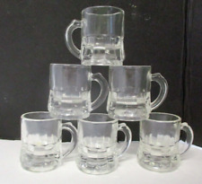6 Vintage Mug Shape Clear Glass Shot Glasses picture