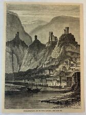 1879 magazine engraving ~ NECKARSTEINACH AND ITS FOUR CASTLES Germany picture