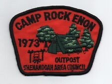 1973 Camp Rock Enon Outpost, (Shenandoah Area Council) Patch, Cloth Back, Mint picture
