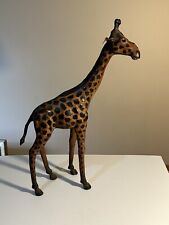 Large Giraffe 24” With Leather Ears And Glass Eyes Vintage picture