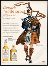 1948 Clan Cameron of Lochiel tartan bagpipes Dewar's Scotch vintage print ad picture