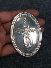 Vtg 1972 Towle  sterling Silver Christmas Cross Birds Ornament picture